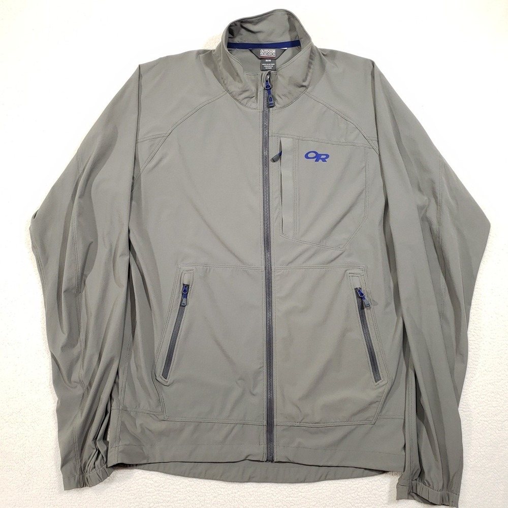 Outdoor Research Ferrosi Jacket Men Medium Gray Softshell Full Zip Hiking 269172